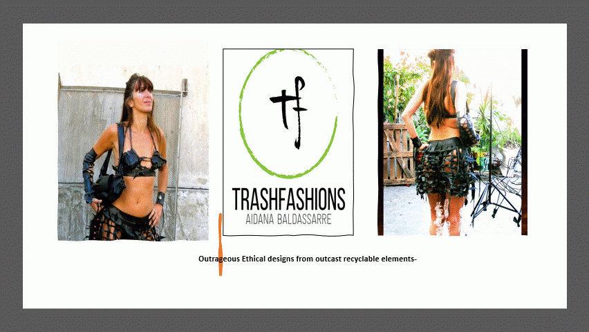 Trashfashions is a line of wearale art made from recycled materials by Aidana Baldassarre